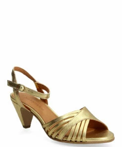 Anonymous Copenhagen Hermine Metallic goat Heeled Sandals For Women Gold