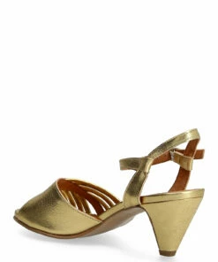 Anonymous Copenhagen Hermine Metallic goat Heeled Sandals For Women Gold -Heeled shoes Sales Store annhermine cgold 2