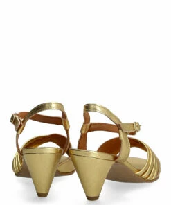Anonymous Copenhagen Hermine Metallic goat Heeled Sandals For Women Gold -Heeled shoes Sales Store annhermine cgold 4