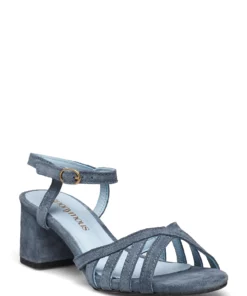 Anonymous Copenhagen Issi 55 Calf suede Heeled Sandals For Women Gold -Heeled shoes Sales Store annissi55 cdenimblue 1