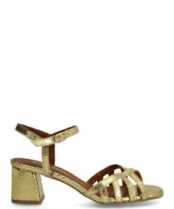 Anonymous Copenhagen Issi 55 Calf suede Heeled Sandals For Women Gold -Heeled shoes Sales Store annissi55 cgold 1