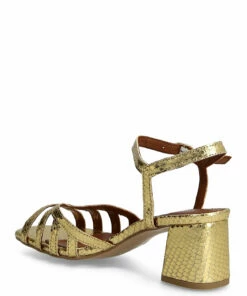 Anonymous Copenhagen Issi 55 Calf suede Heeled Sandals For Women Gold -Heeled shoes Sales Store annissi55 cgold 2