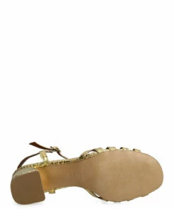 Anonymous Copenhagen Issi 55 Calf suede Heeled Sandals For Women Gold -Heeled shoes Sales Store annissi55 cgold 4