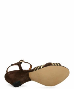 Anonymous Copenhagen Kristine Calf suede mix Heeled Sandals For Women Coffee Brown Gold -Heeled shoes Sales Store annkristine ccoffeebrowngold 4