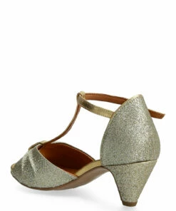 Anonymous Copenhagen Linette 50 Fine glitter & leather Pumps For Women Gold Champagne -Heeled shoes Sales Store annlinette50 cgoldchampagne 2