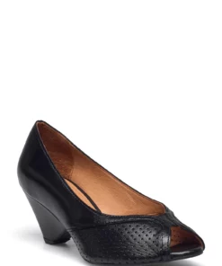 Anonymous Copenhagen Tiffany triangle crackled metallic goat Pumps For Women Denim Blue -Heeled shoes Sales Store anntiffanytriangle cblack 1