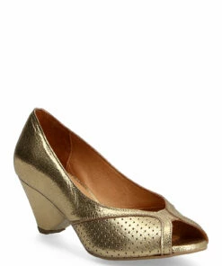 Anonymous Copenhagen Tiffany triangle crackled metallic goat Pumps For Women Denim Blue -Heeled shoes Sales Store anntiffanytriangle cgold