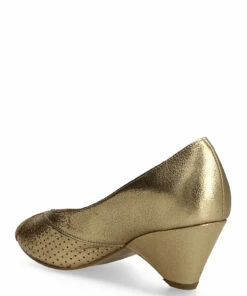 Anonymous Copenhagen Tiffany triangle crackled metallic goat Pumps For Women Denim Blue -Heeled shoes Sales Store anntiffanytriangle cgold 2