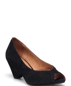 Anonymous Copenhagen Tiffany triangle Calf suede Pumps For Women Black -Heeled shoes Sales Store anntiffanytrianglecalfsuede cblack 1