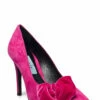 Apair High velvet bootie Pumps For Women Fuxia