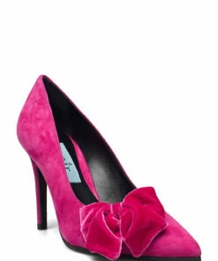 Apair High velvet bootie Pumps For Women Fuxia