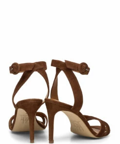 Billi Bi Biker boot Heeled Sandals For Women Cognac Suede 55 -Heeled shoes Sales Store bbi14450 ccognacsuede55 4