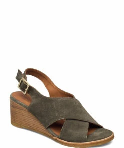 Billi Bi Sandals 2770 Wedge Heels For Women Army Babysilk Suede 557