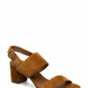 Billi Bi Sandals 4032 Heeled Sandals For Women Cognac 1613 Babysilk Suede 555