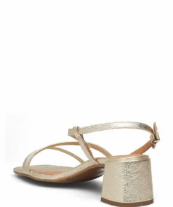 Billi Bi Sandals A2053 Heeled Sandals For Women Gold Crackele 002 -Heeled shoes Sales Store bbia2053 cgoldcrackele002 2