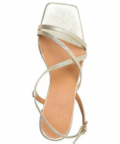 Billi Bi Sandals A2053 Heeled Sandals For Women Gold Crackele 002 -Heeled shoes Sales Store bbia2053 cgoldcrackele002 3