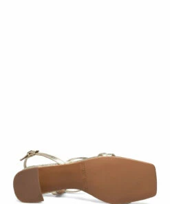 Billi Bi Sandals A2053 Heeled Sandals For Women Gold Crackele 002 -Heeled shoes Sales Store bbia2053 cgoldcrackele002 4
