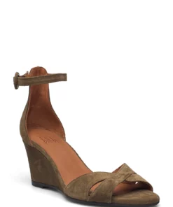 Billi Bi Sandals A2090 Wedge Heels For Women Army Babysilk Suede 557 -Heeled shoes Sales Store bbia2090 carmybabysilksuede557