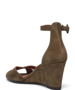 Billi Bi Sandals A2090 Wedge Heels For Women Army Babysilk Suede 557 -Heeled shoes Sales Store bbia2090 carmybabysilksuede557 2