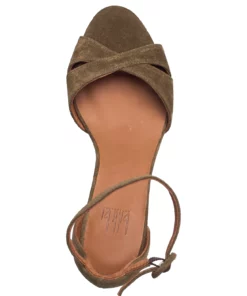 Billi Bi Sandals A2090 Wedge Heels For Women Army Babysilk Suede 557 -Heeled shoes Sales Store bbia2090 carmybabysilksuede557 3