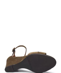 Billi Bi Sandals A2090 Wedge Heels For Women Army Babysilk Suede 557 -Heeled shoes Sales Store bbia2090 carmybabysilksuede557 4