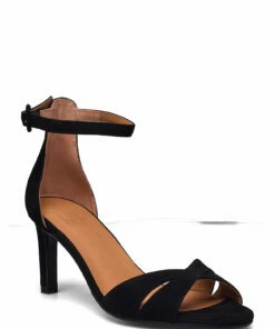 Billi Bi Sandals A2630 Heeled Sandals For Women Silver Crackele 003 -Heeled shoes Sales Store bbia2630 cblacksuede50 1