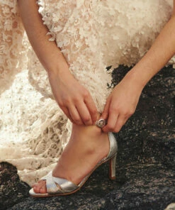 Billi Bi Sandals A2630 Heeled Sandals For Women Silver Crackele 003 -Heeled shoes Sales Store bbia2630 csilvercrackele003 10