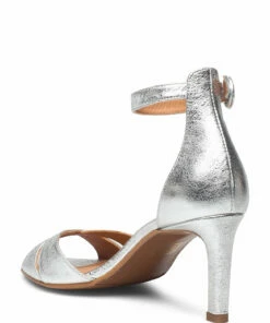 Billi Bi Sandals A2630 Heeled Sandals For Women Silver Crackele 003 -Heeled shoes Sales Store bbia2630 csilvercrackele003 2