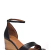 Billi Bi Sandals A2772 Wedge Heels For Women Black Calf 80