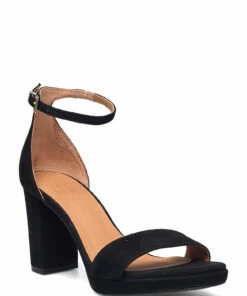 Billi Bi Sandals A4671 Heeled Sandals For Women Black Suede 50 -Heeled shoes Sales Store bbia4671 cblacksuede50 1