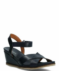 Bianco BIACAILY Leather Cross Sandal Wedge Heels For Women Navy Blue 11 Bianco BIACAILY Leather Cross Sandal Wedge Heels For Women Navy Blue -Heeled shoes Sales Store bia2050545 cnavyblue v300 1