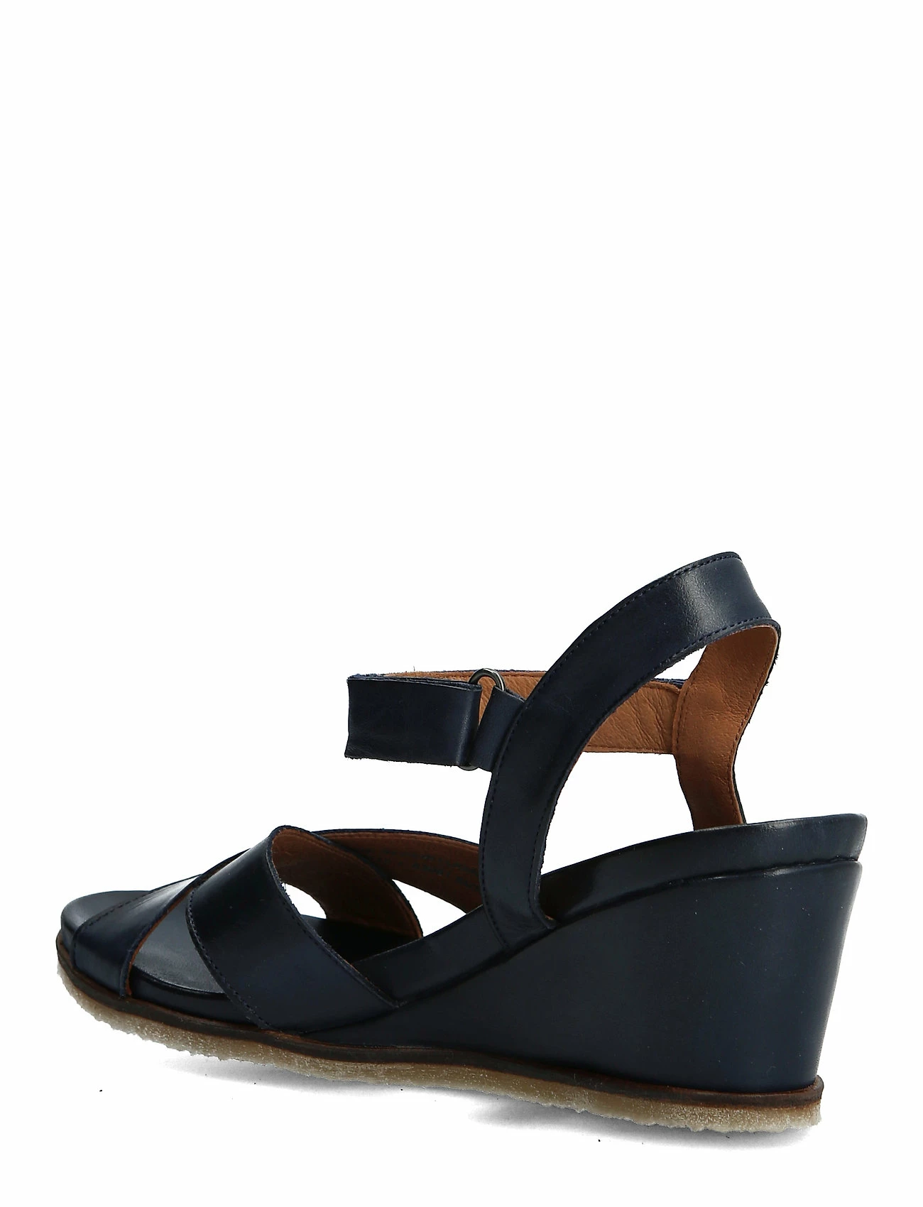 Bianco BIACAILY Leather Cross Sandal Wedge Heels For Women Navy Blue 3 Bianco BIACAILY Leather Cross Sandal Wedge Heels For Women Navy Blue - Image 3