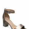 Clarks Deva Mae Heeled Sandals For Women Pewter Leather