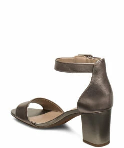 Clarks Deva Mae Heeled Sandals For Women Pewter Leather -Heeled shoes Sales Store clr26133032 cpewterleather v2d 2