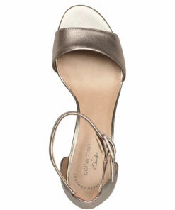 Clarks Deva Mae Heeled Sandals For Women Pewter Leather -Heeled shoes Sales Store clr26133032 cpewterleather v2d 3