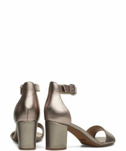 Clarks Deva Mae Heeled Sandals For Women Pewter Leather -Heeled shoes Sales Store clr26133032 cpewterleather v2d 4