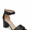 Clarks Deva Mae Heeled Sandals For Women Black Leather