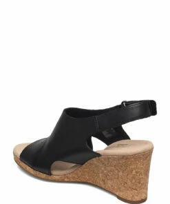 Clarks Lafley Joy Wedge Heels For Women Black Leather -Heeled shoes Sales Store clr26145421 cblackleather v0d 2