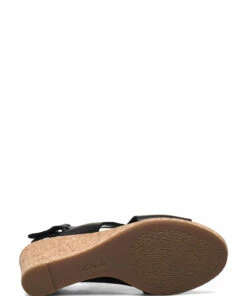 Clarks Lafley Joy Wedge Heels For Women Black Leather -Heeled shoes Sales Store clr26145421 cblackleather v0d 4