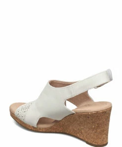 Clarks Lafley Joy Wedge Heels For Women White Leather -Heeled shoes Sales Store clr26145427 cwhiteleather v1d 2