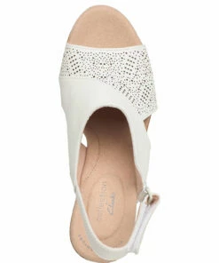 Clarks Lafley Joy Wedge Heels For Women White Leather -Heeled shoes Sales Store clr26145427 cwhiteleather v1d 3