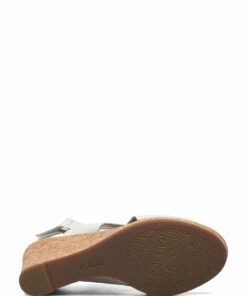 Clarks Lafley Joy Wedge Heels For Women White Leather -Heeled shoes Sales Store clr26145427 cwhiteleather v1d 4