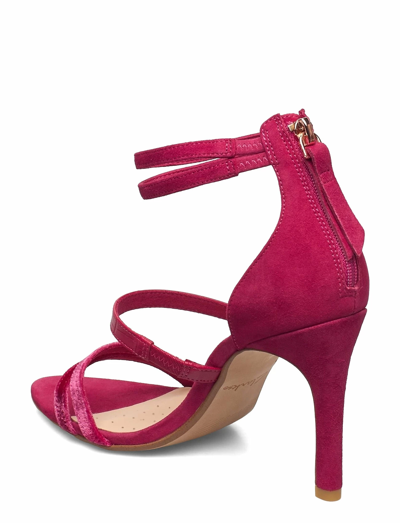 Clarks Curtain Strap Heeled Sandals For Women Fuchsia 3 Clarks Curtain Strap Heeled Sandals For Women Fuchsia - Image 3