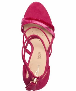 Clarks Curtain Strap Heeled Sandals For Women Fuchsia 9 Clarks Curtain Strap Heeled Sandals For Women Fuchsia -Heeled shoes Sales Store clr26147731 cfuchsia v9d 3