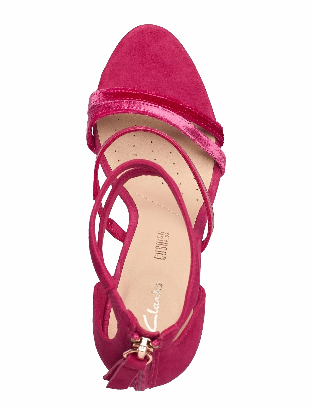 Clarks Curtain Strap Heeled Sandals For Women Fuchsia 4 Clarks Curtain Strap Heeled Sandals For Women Fuchsia - Image 4