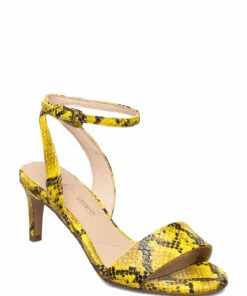 Clarks Amali Jewel Heeled Sandals For Women Yellow Snake