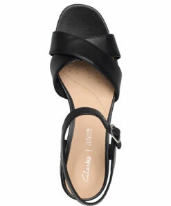 Clarks Sheer35 Strap Heeled Sandals For Women Black Leather -Heeled shoes Sales Store clr26148433 cblackleather v0d 3