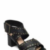 Clarks Sheer55 Buckle Heeled Sandals For Women Black Leather