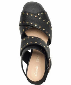 Clarks Sheer55 Buckle Heeled Sandals For Women Black Leather -Heeled shoes Sales Store clr26149266 cblackleather v0d 3