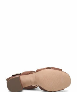 Clarks Sheer55 Buckle Heeled Sandals For Women Tan Leather -Heeled shoes Sales Store clr26149267 ctanleather v3d 4